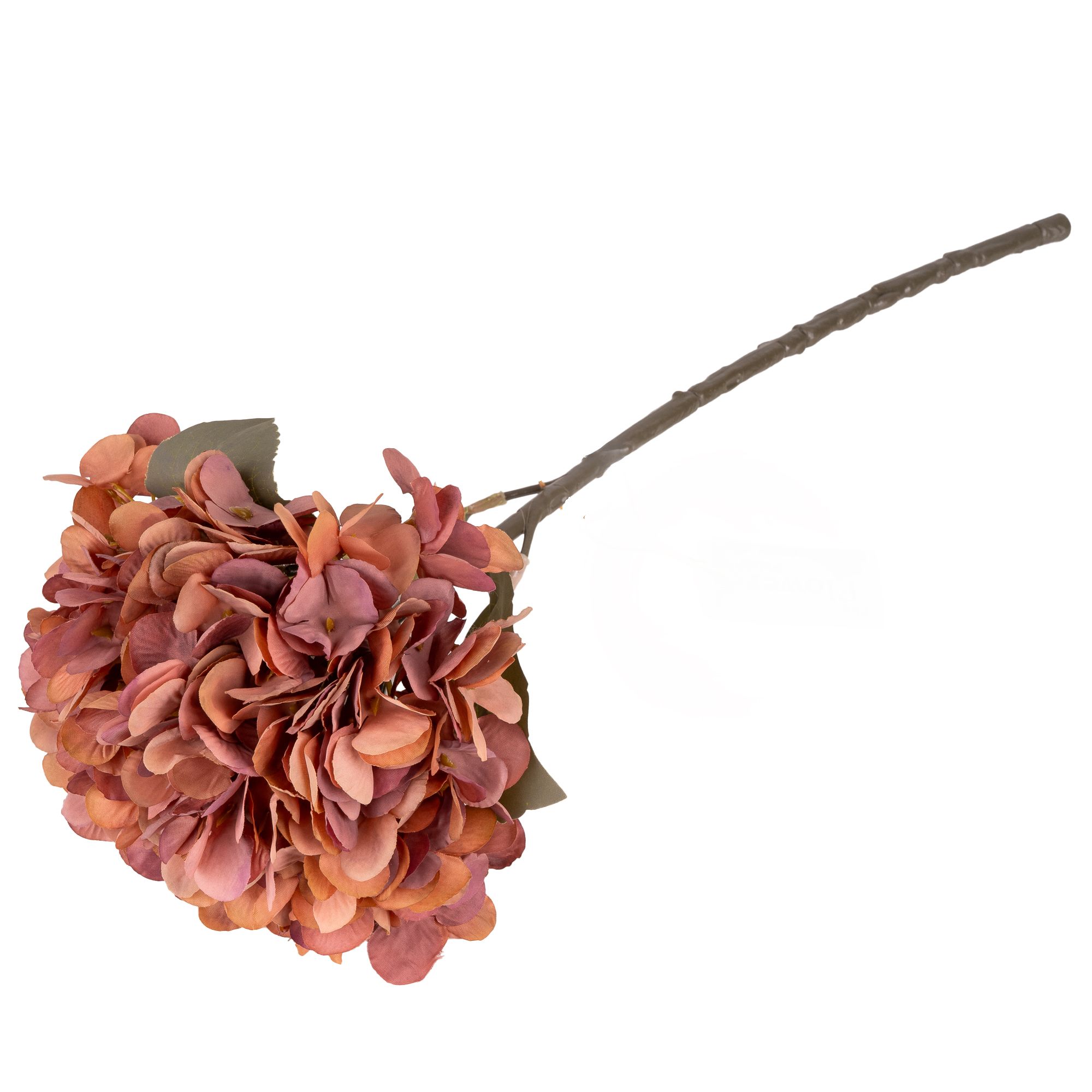 Dusky pink Hydrangea Single stem Artificial flower (H) 480mm