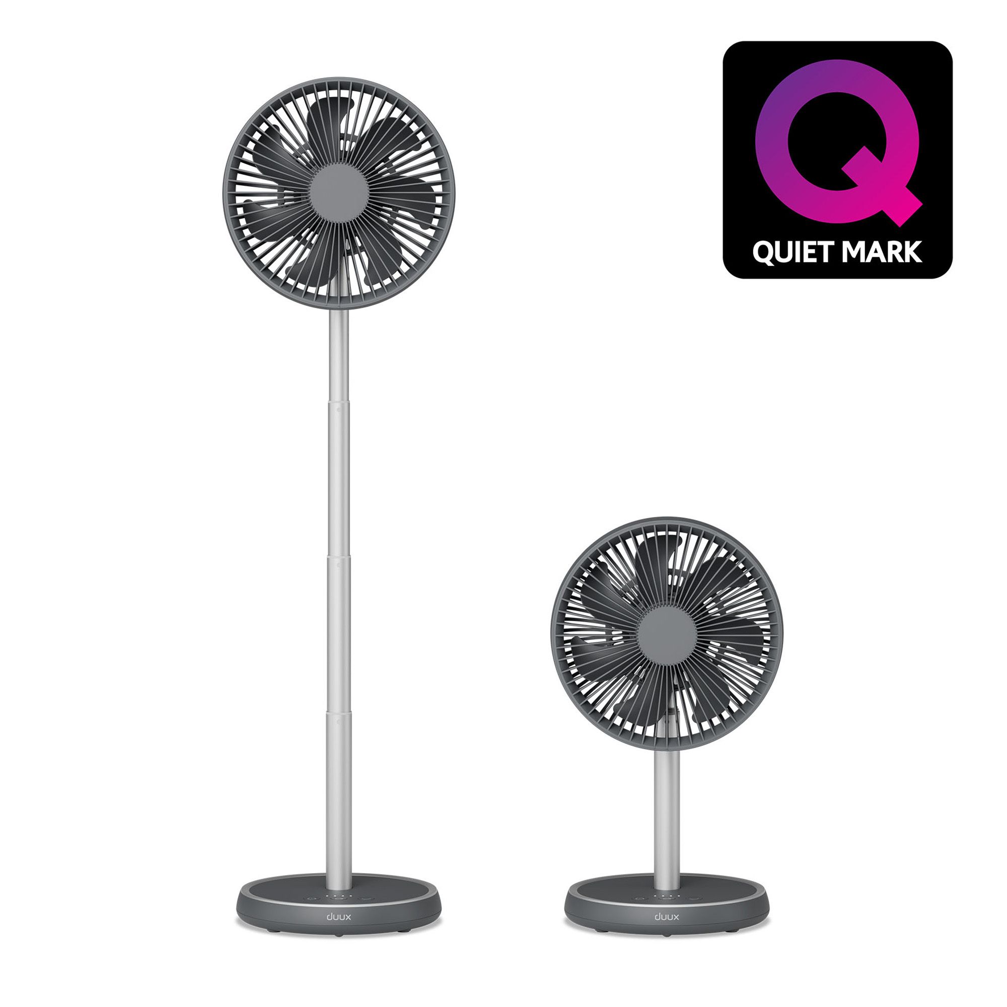 Duux Rize Charcoal Quiet Mark 8" 10W Desk fan