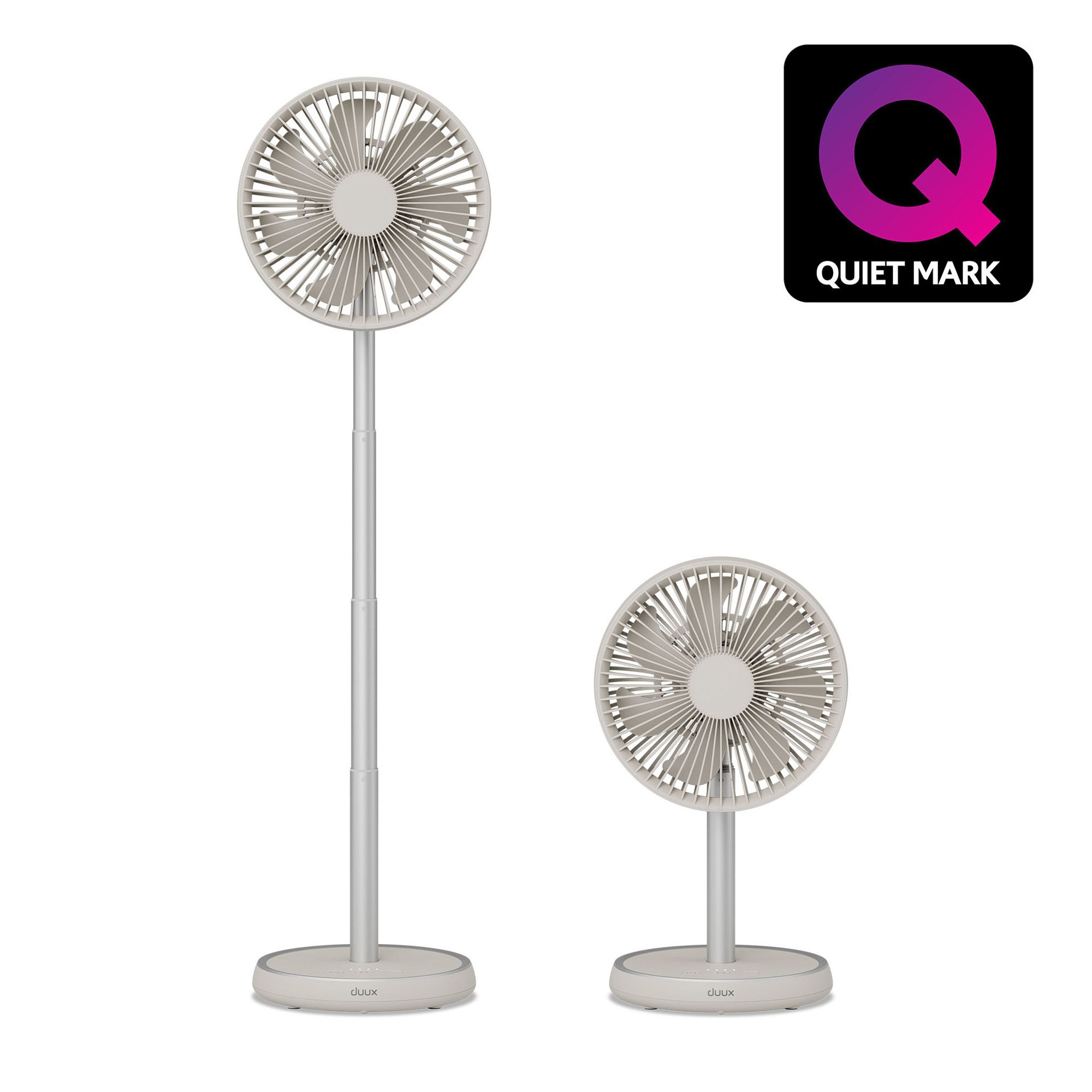Duux Rize Stone Quiet Mark 8" 10W Desk fan