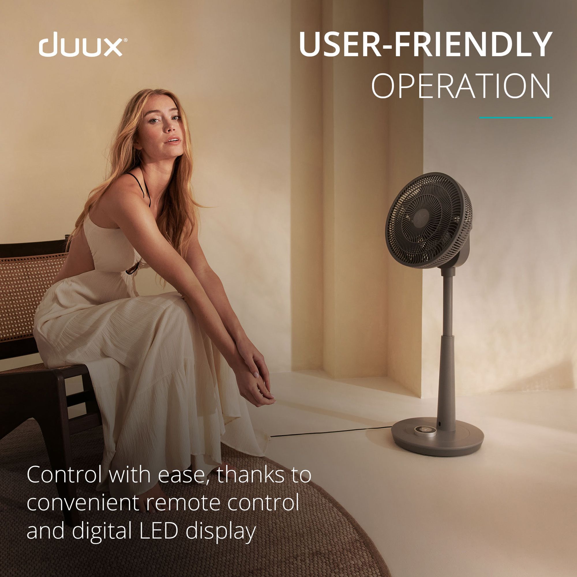Duux Whisper 2 Grey Remote controlled Pedestal fan