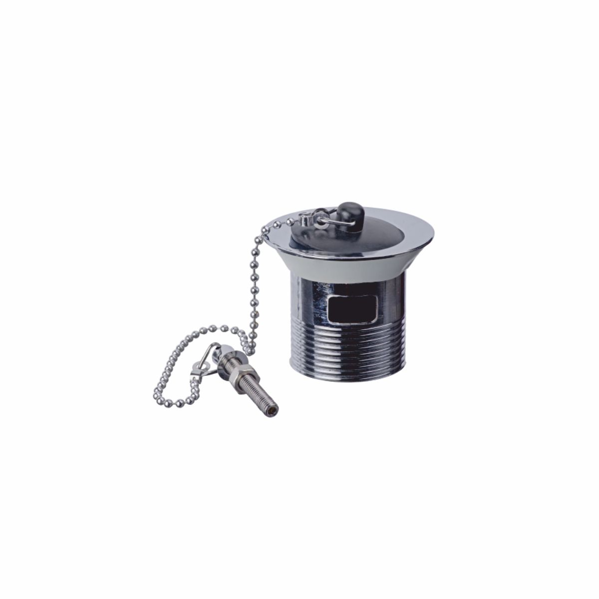 Easi Plumb Chromeplated Black Chrome effect Slotted Plug & chain Basin