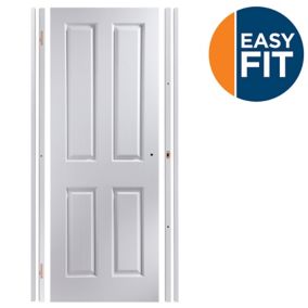 Easy fit 4 panel White Adjustable Internal Door & frame set, (H)1988mm-1996mm (W)683mm-695mm