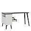 Ebru White & black 2 drawer Desk (H)758mm (W)1451mm (D)810mm