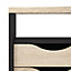 Ebru White & black Corner 2 drawer Desk (H)768mm (W)1450mm (D)810mm