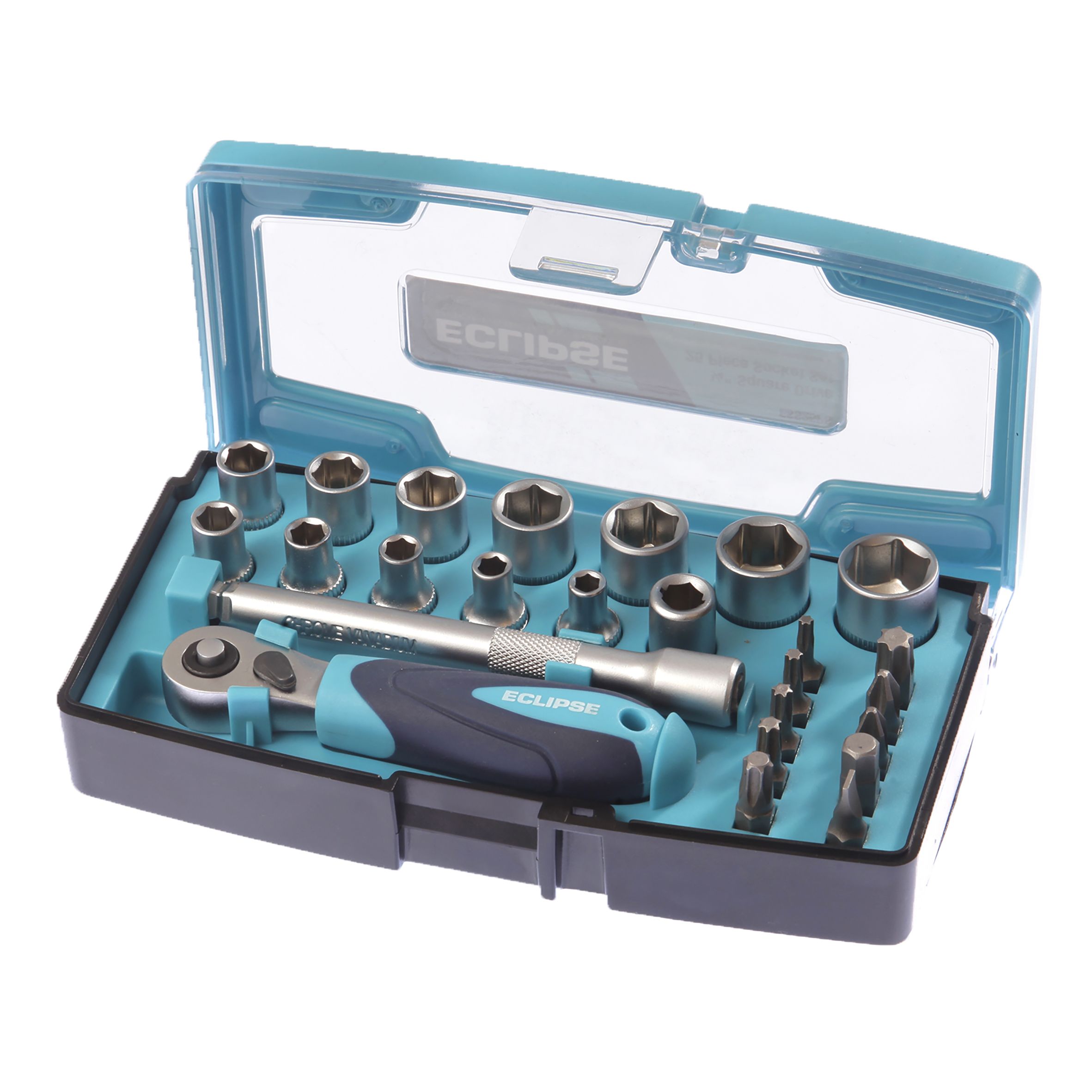 Eclipse Professional Tools 25 piece Metric Mixed Ratchet Socket set ...