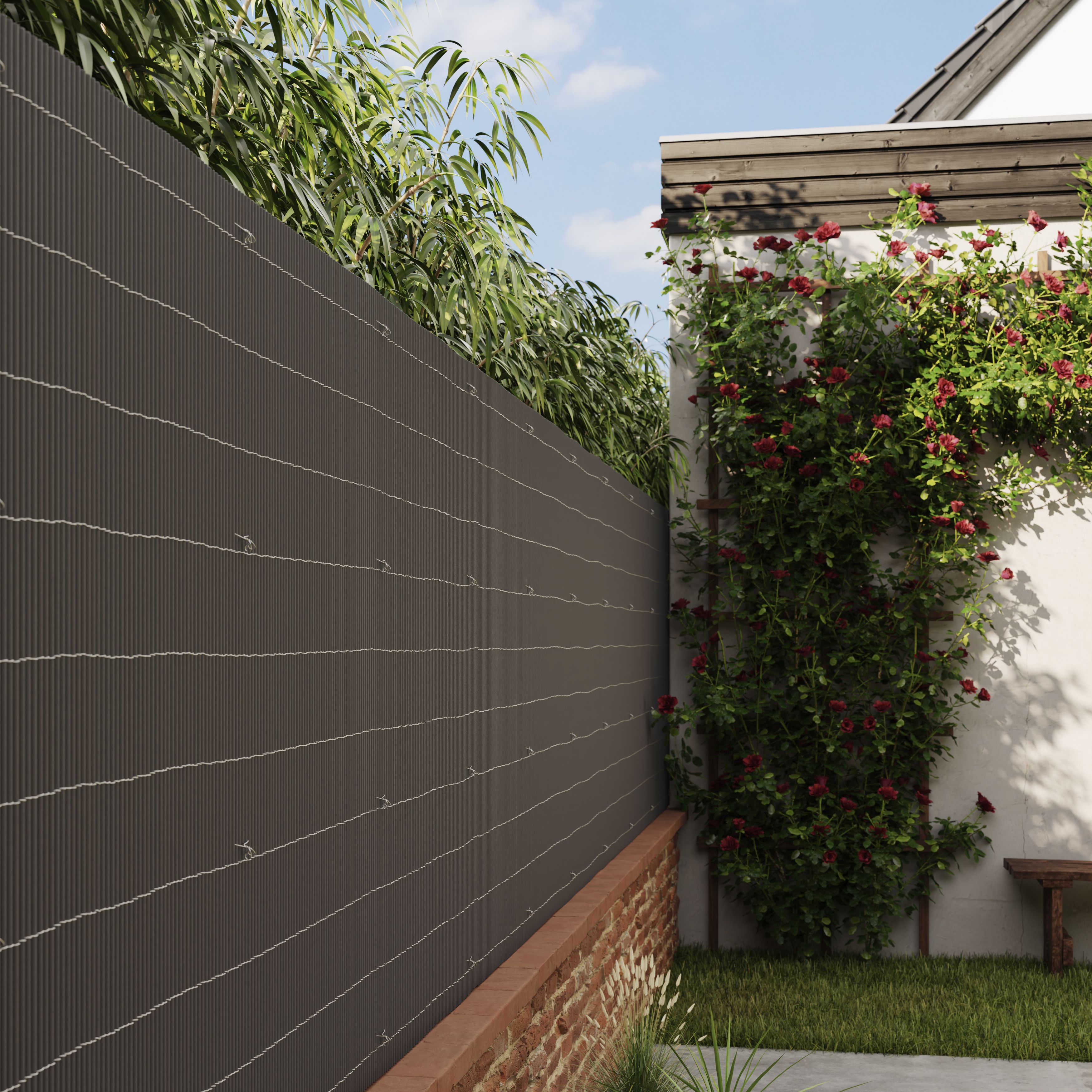 Ecologic Grey Composite Garden screen (H)1m (W)3m