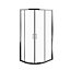 Edge 6 Silver effect Left-handed Offset quadrant Shower Enclosure & tray with Double sliding doors (H)190cm (W)100cm (D)80cm
