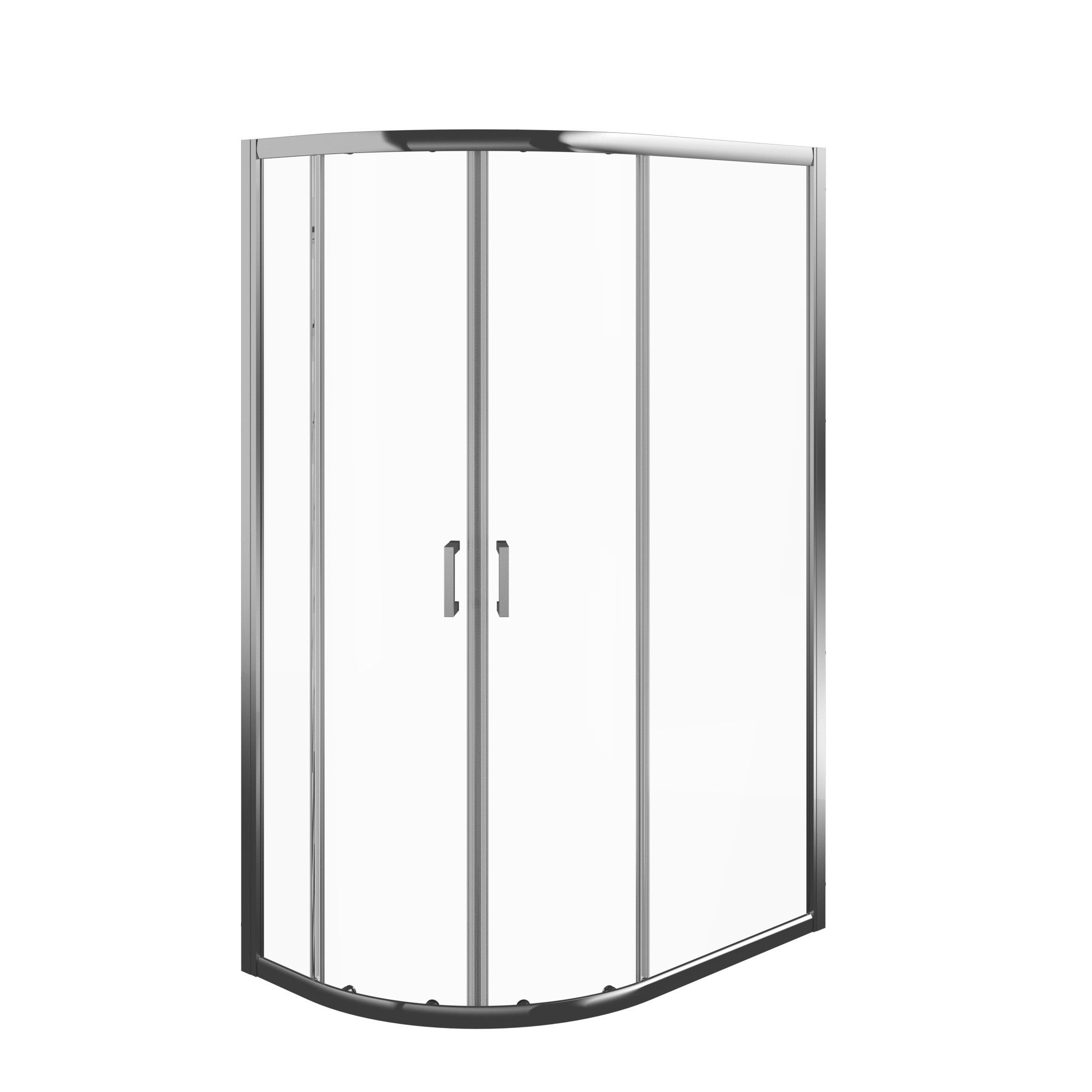 Edge 6 Silver effect Left-handed Offset quadrant Shower Enclosure & tray with Double sliding doors (H)190cm (W)120cm (D)80cm