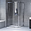 Edge 6 Silver effect Right-handed Offset quadrant Shower Enclosure & tray with Double sliding doors (H)190cm (W)100cm (D)80cm