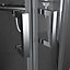 Edge 8 Silver effect Left-handed Offset quadrant Shower Enclosure & tray with Double sliding doors (H)200cm (W)120cm (D)80cm