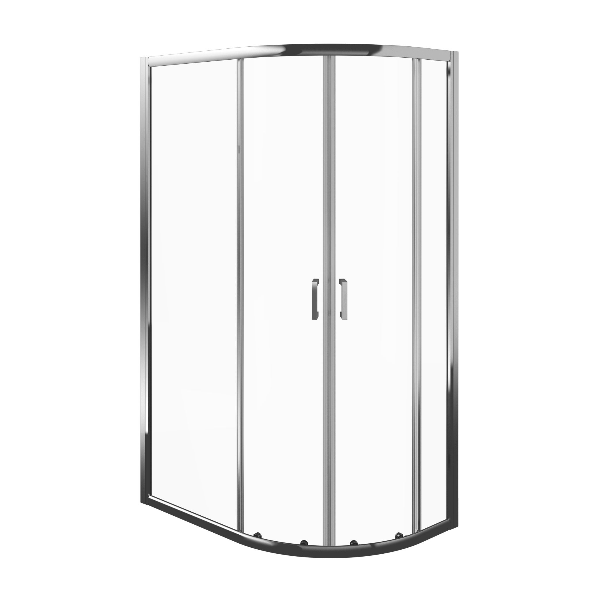 Edge 8 Silver effect Right-handed Offset quadrant Shower Enclosure & tray with Double sliding doors (H)200cm (W)120cm (D)80cm