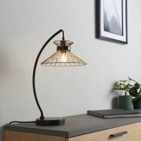 Eiffel Black & Gold effect Table lamp