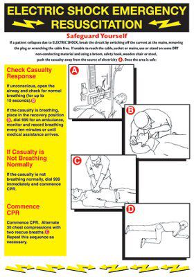 Electric shock Plastic Safety poster, (H)600mm | Tradepoint