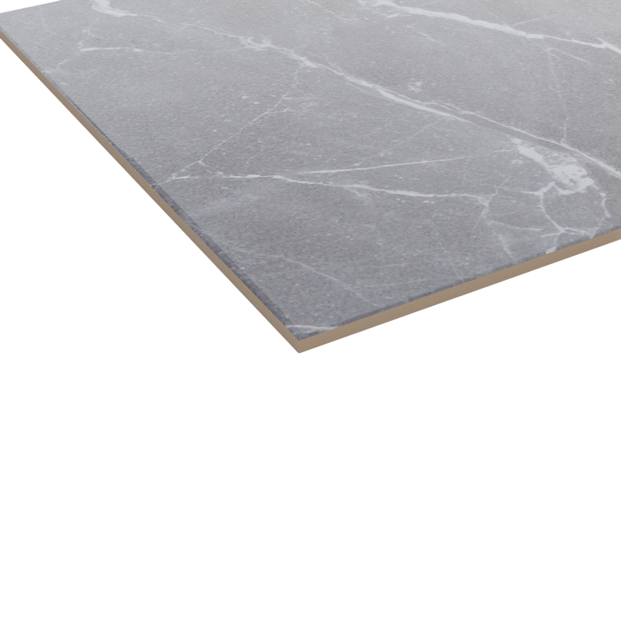 Elegance Marble Grey Gloss Marble effect Ceramic Indoor Wall & floor Tile Sample
