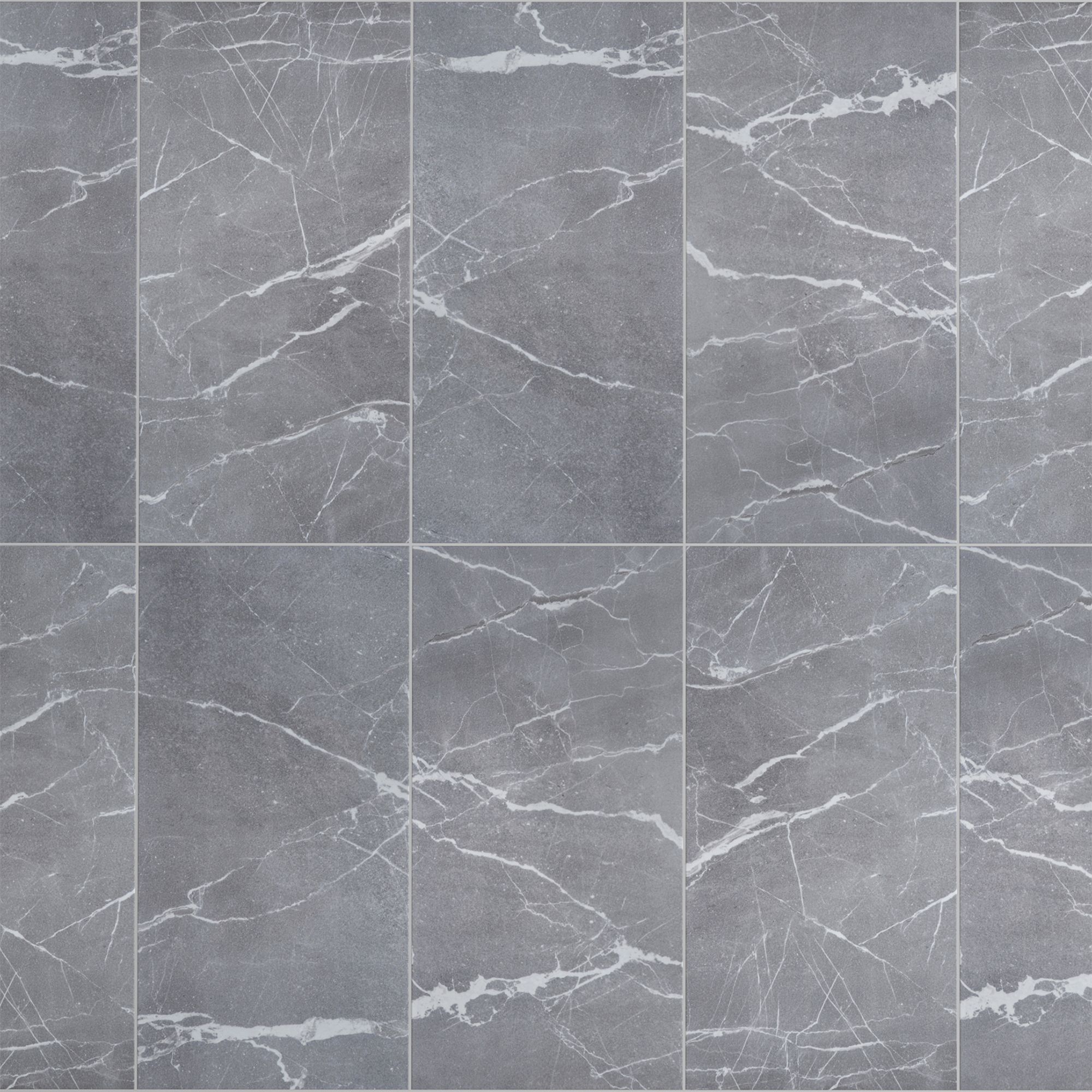 Elegance Marble Grey Gloss Marble effect Ceramic Indoor Wall & floor Tile Sample