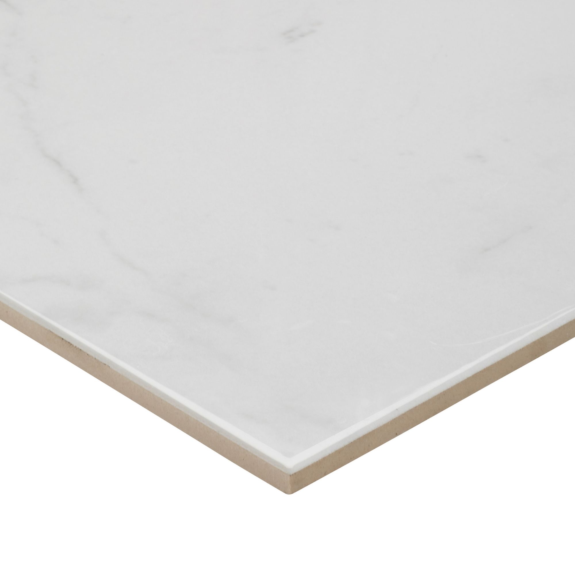 Elegance White Gloss Marble effect Ceramic Floor Tile Sample