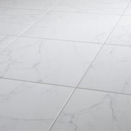 Elegance White Gloss Marble effect Ceramic Indoor Wall & floor Tile, Pack of 7, (L)450mm (W)450mm