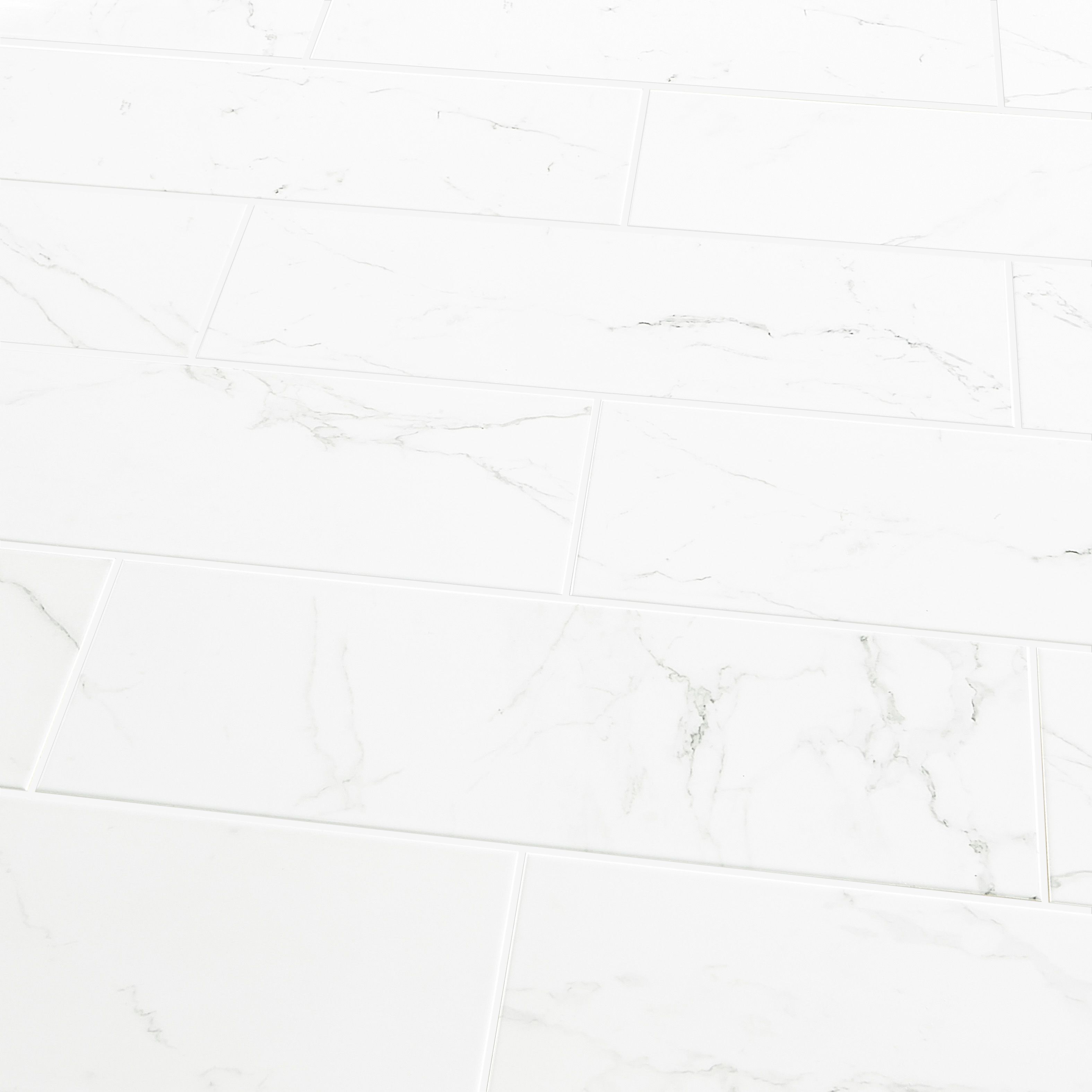 Elegance White Gloss Marble effect Ceramic Wall Tile Sample