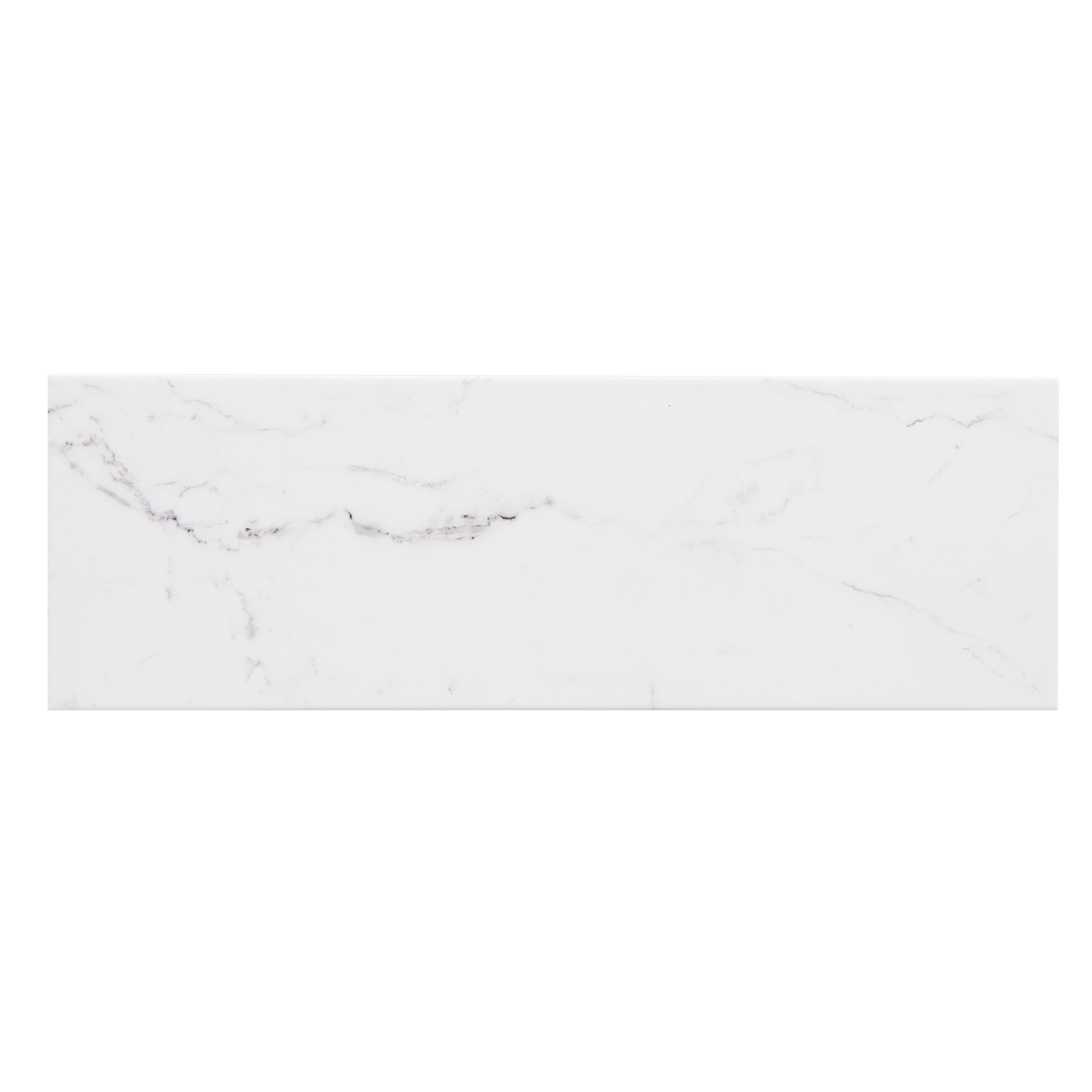 Elegance White Marble effect Ceramic Tile, Pack of 7, (L)600mm (W)200mm