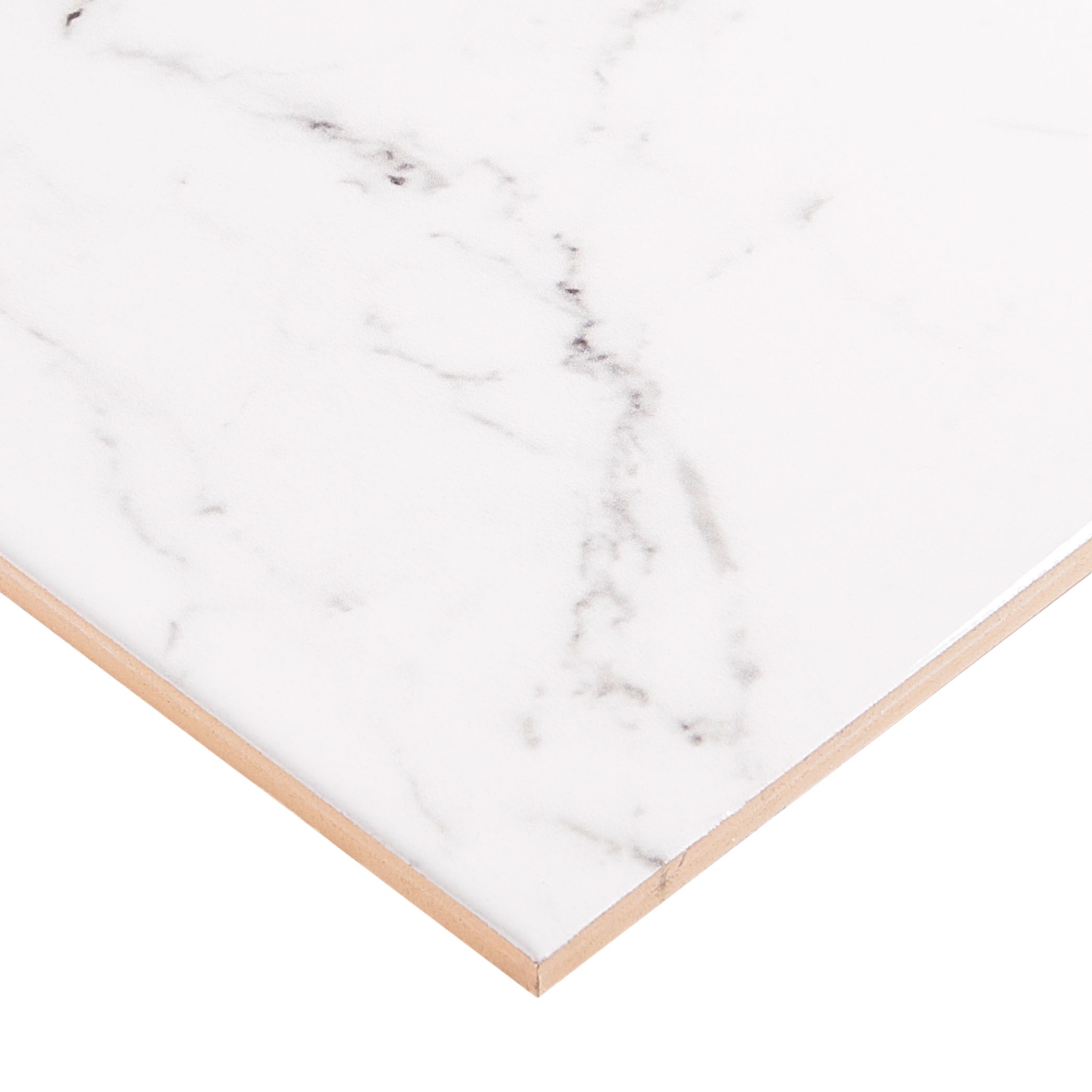 Elegance White Marble effect Ceramic Tile, Pack of 7, (L)600mm (W)200mm