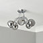 Elevate Chrome & smoked glass effect 5 Lamp Ceiling light