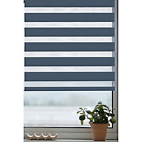 Elin Corded Dark blue Striped Day & night Roller blind (W)60cm (L)180cm