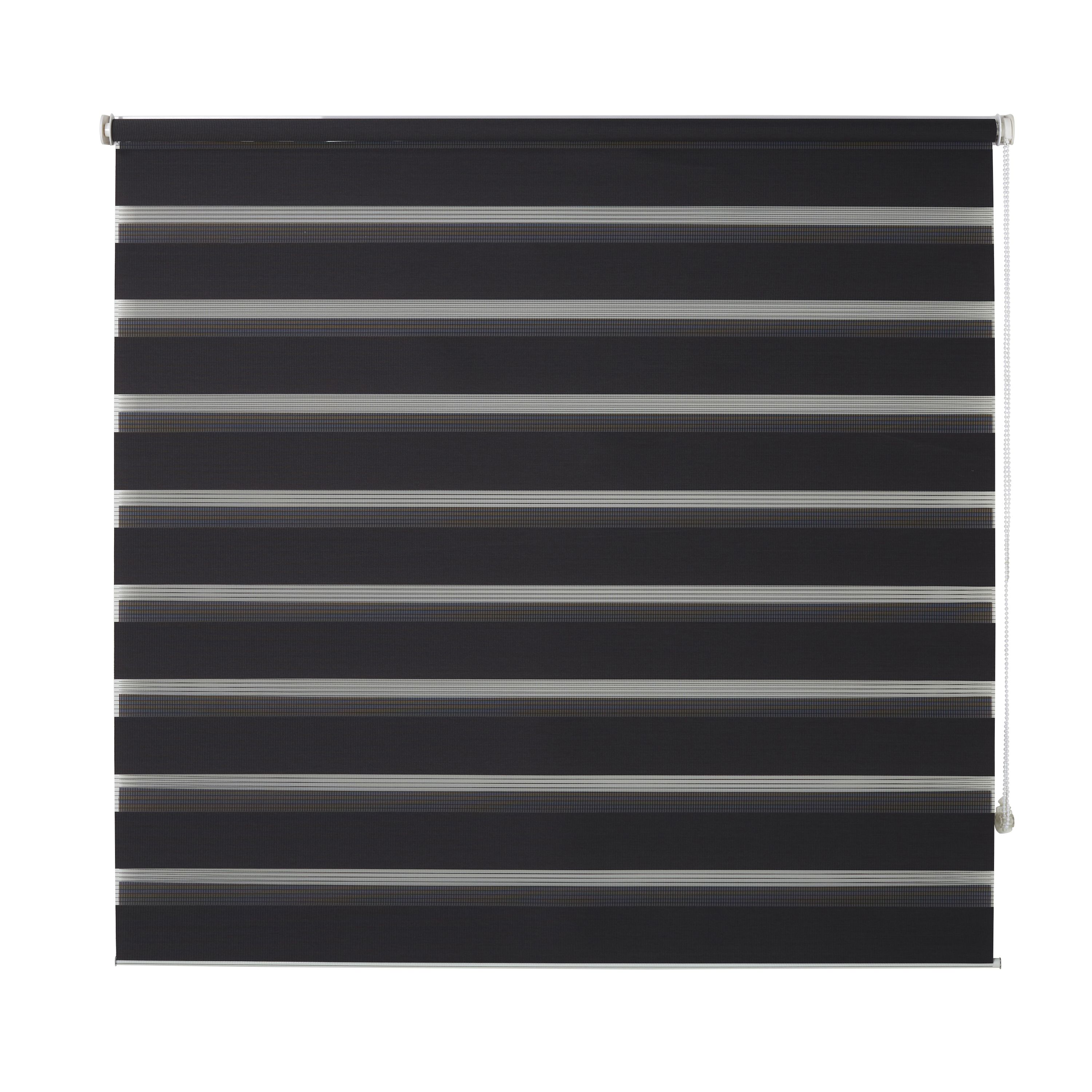 Elin Corded Dark grey Striped Day & night Roller blind (W)120cm (L)180cm