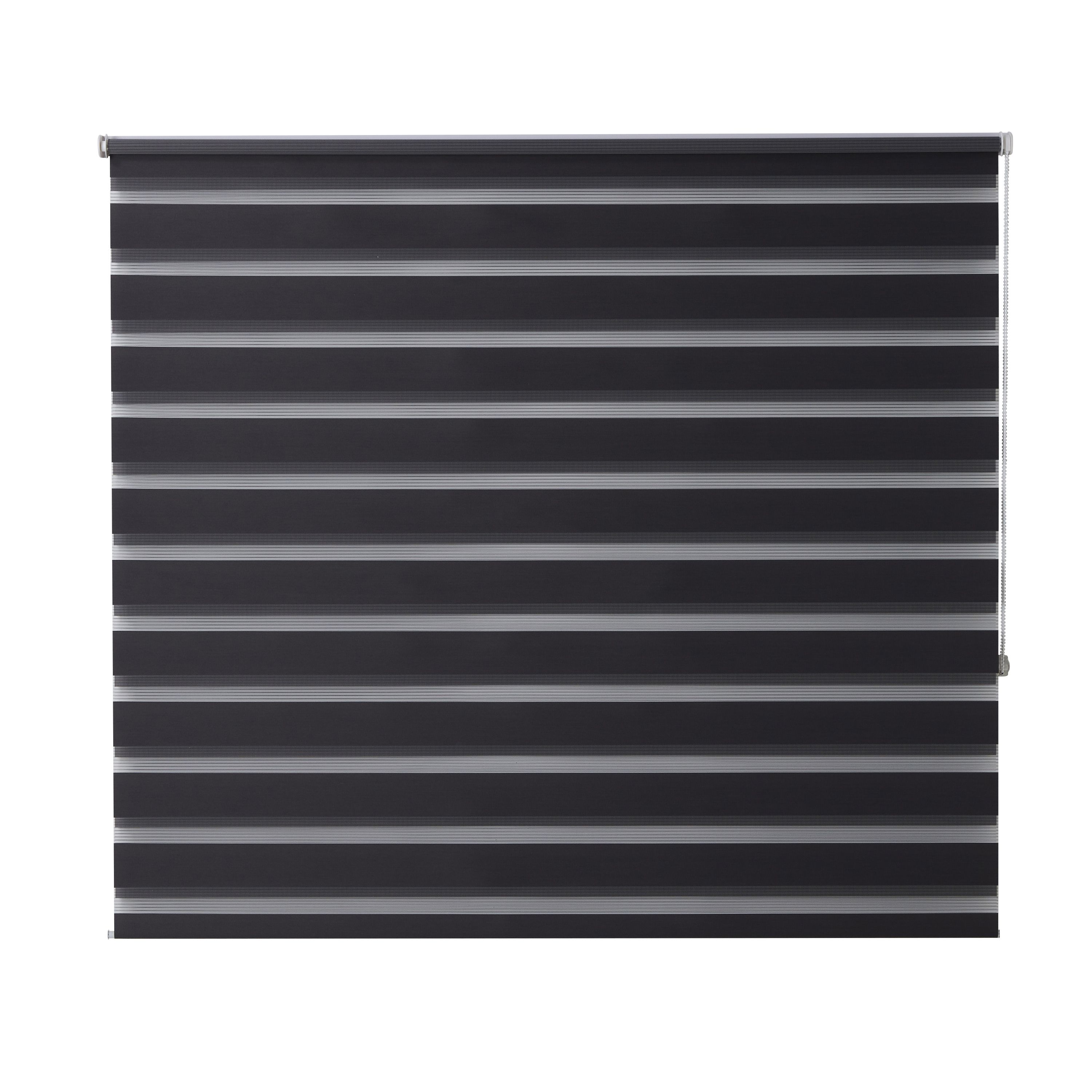 Elin Corded Dark grey Striped Day & night Roller blind (W)160cm (L)180cm