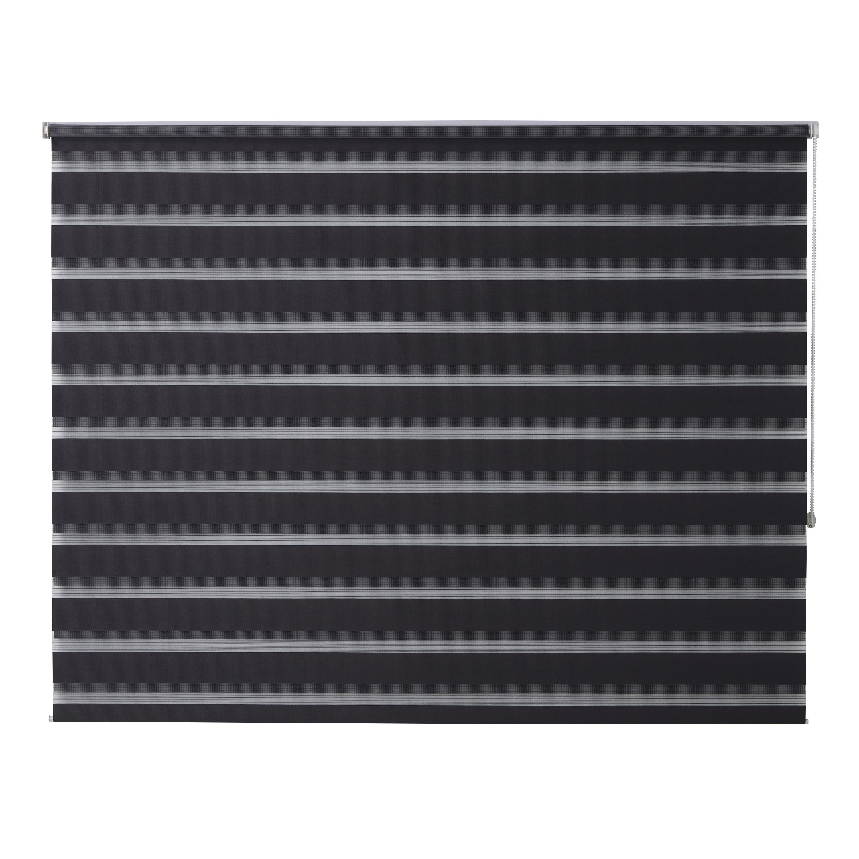 Elin Corded Dark grey Striped Day & night Roller blind (W)180cm (L)180cm