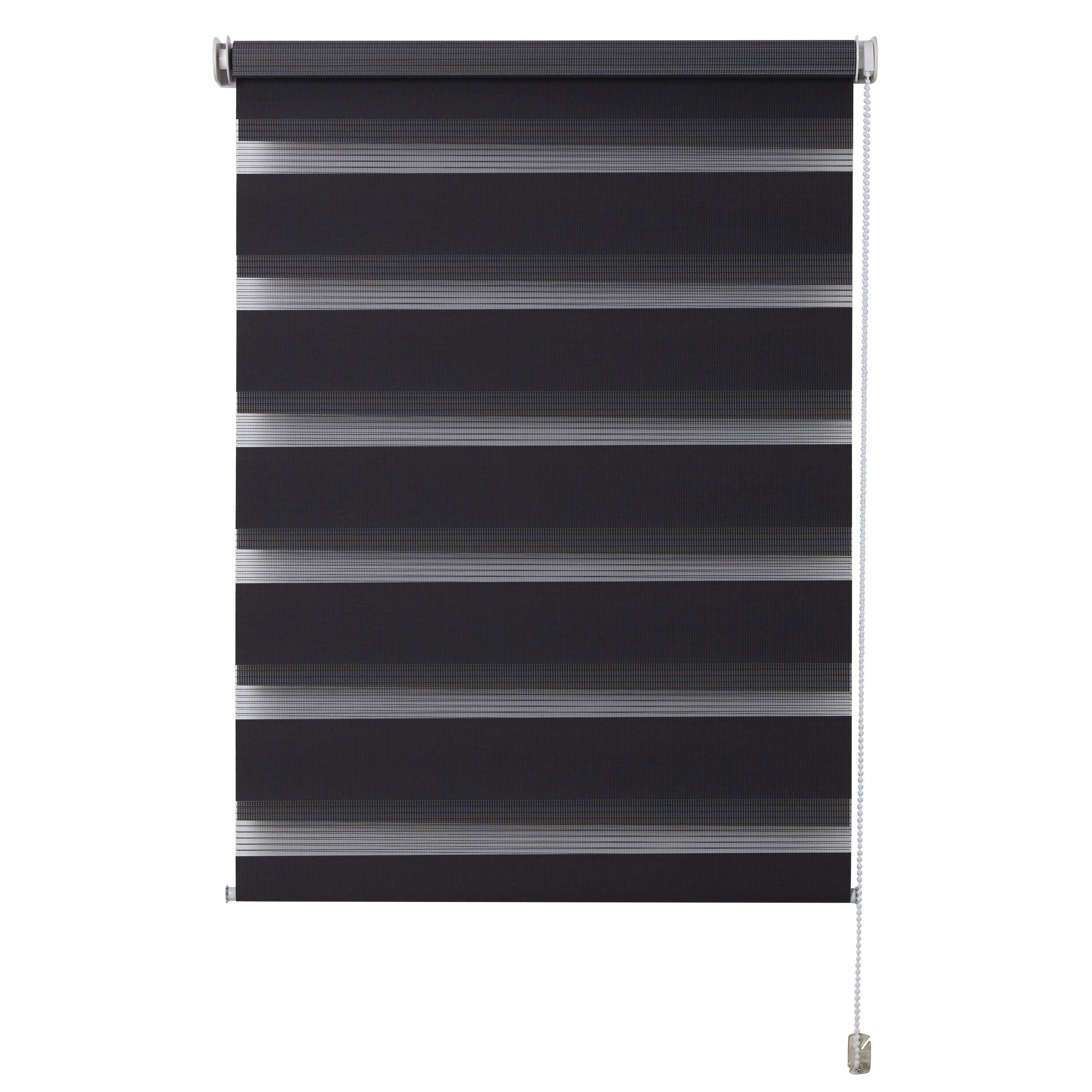 Elin Corded Dark grey Striped Day & night Roller blind (W)60cm (L)180cm