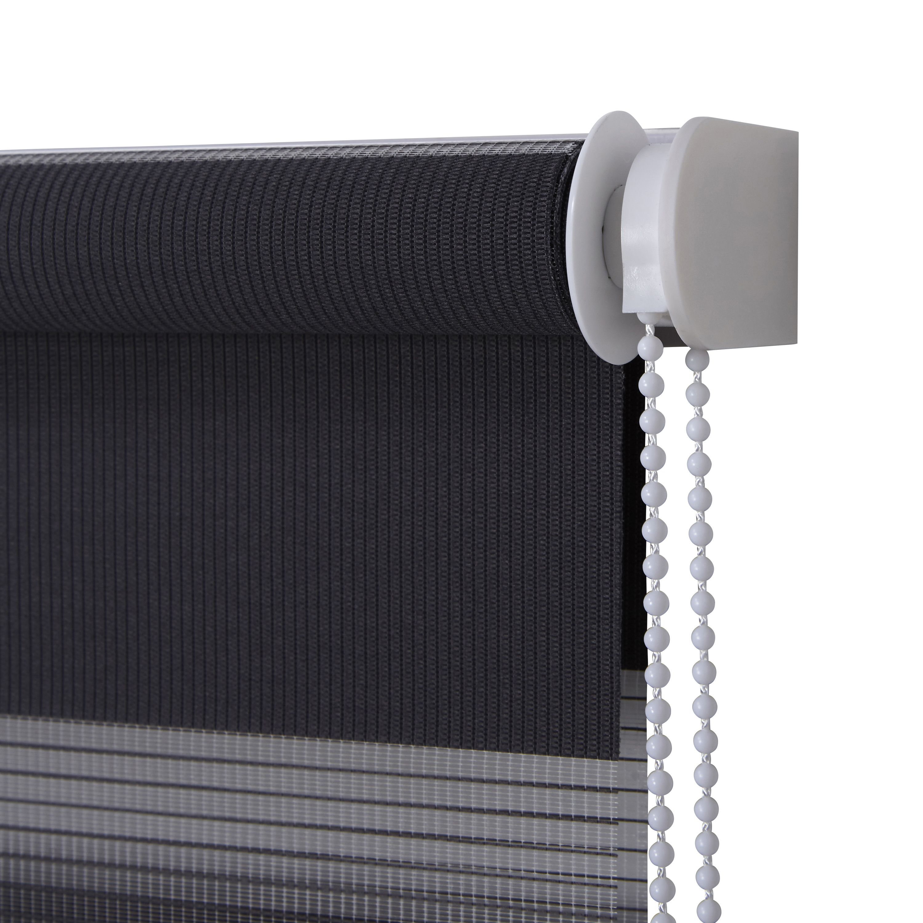 Elin Corded Dark grey Striped Day & night Roller blind (W)60cm (L)180cm