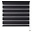 Elin Corded Dark grey Striped Day & night Roller blind (W)90cm (L)180cm