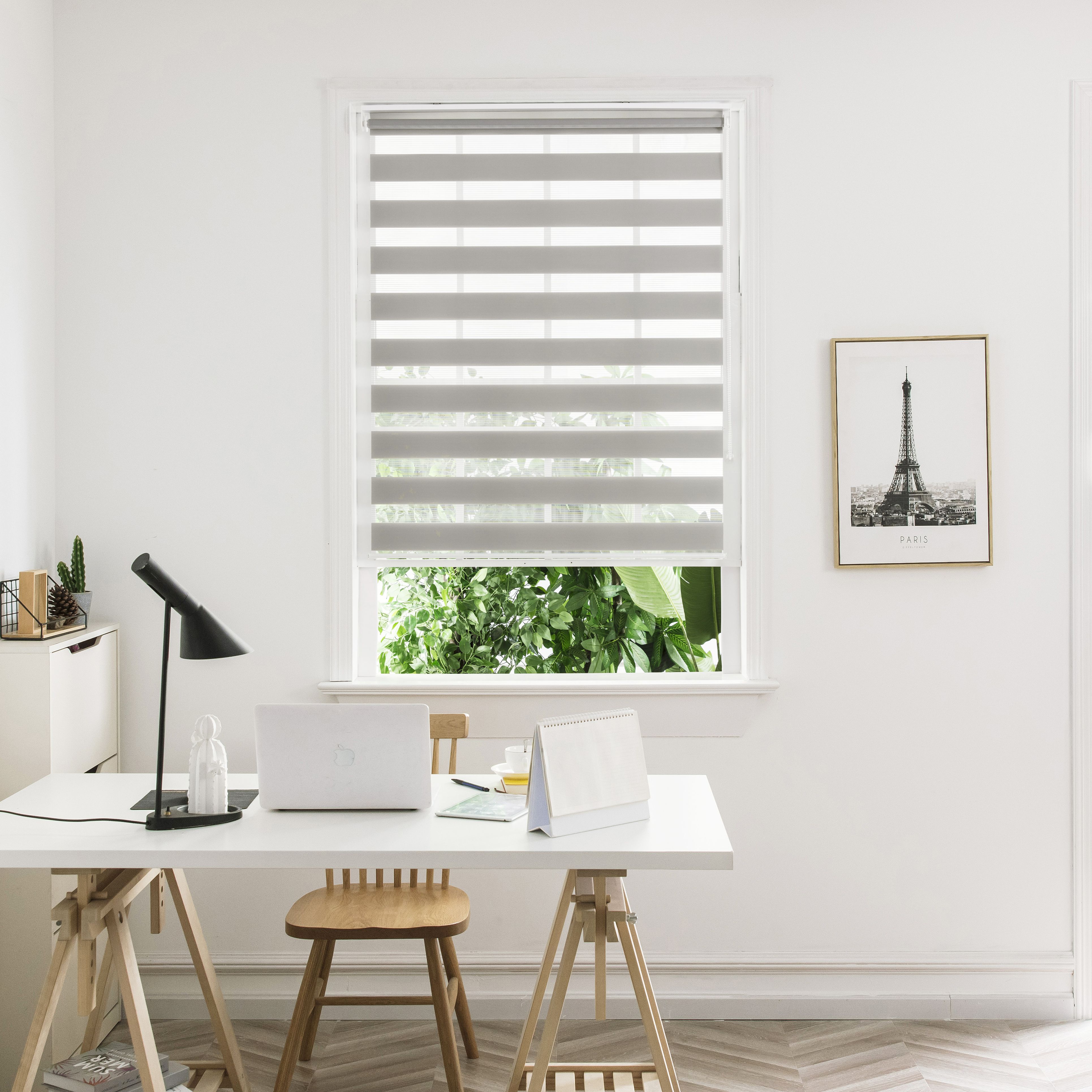Elin Corded Linen Striped Day & night Roller blind (W)160cm (L)180cm