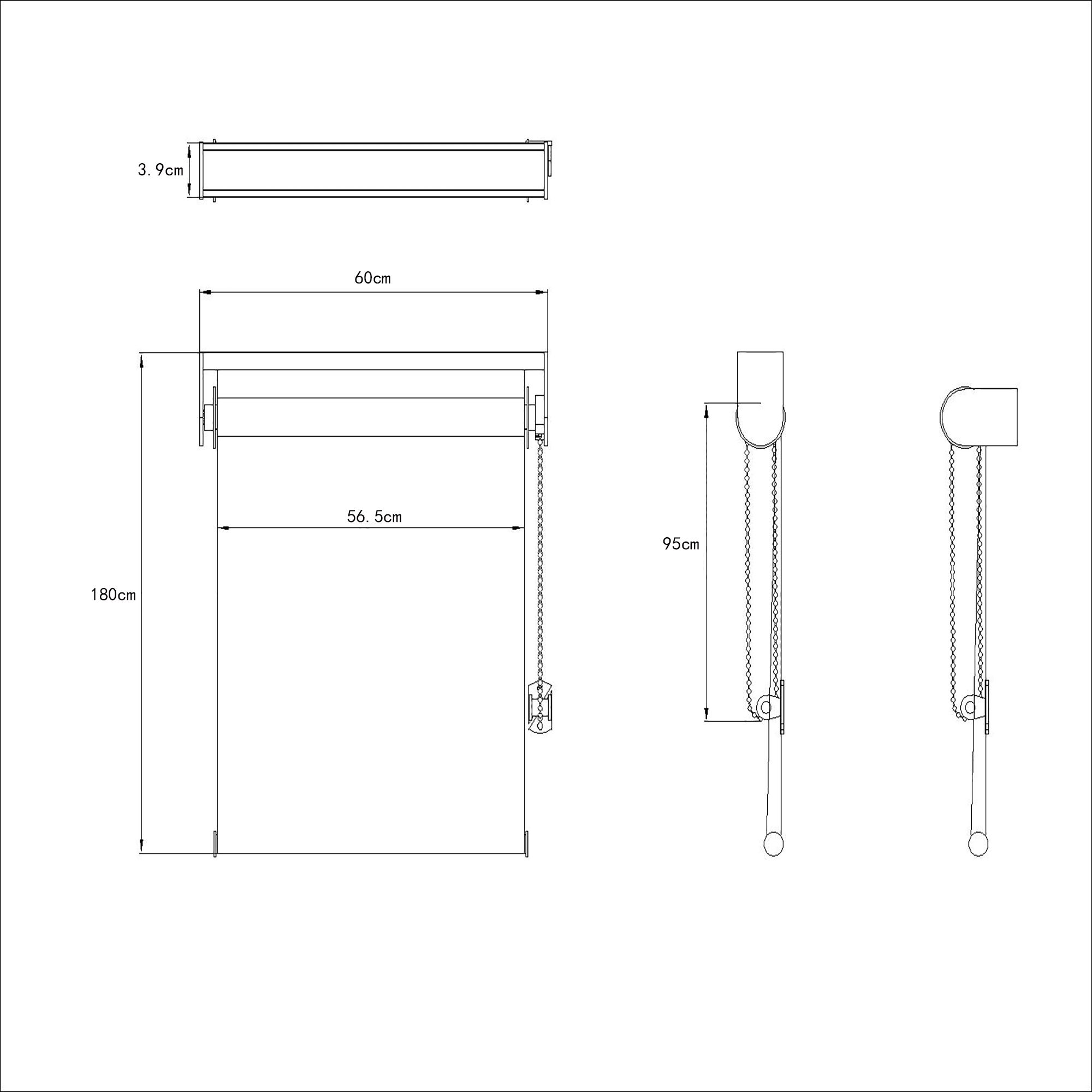 Elin Corded White Plain Day & night Roller blind (W)60cm (L)180cm