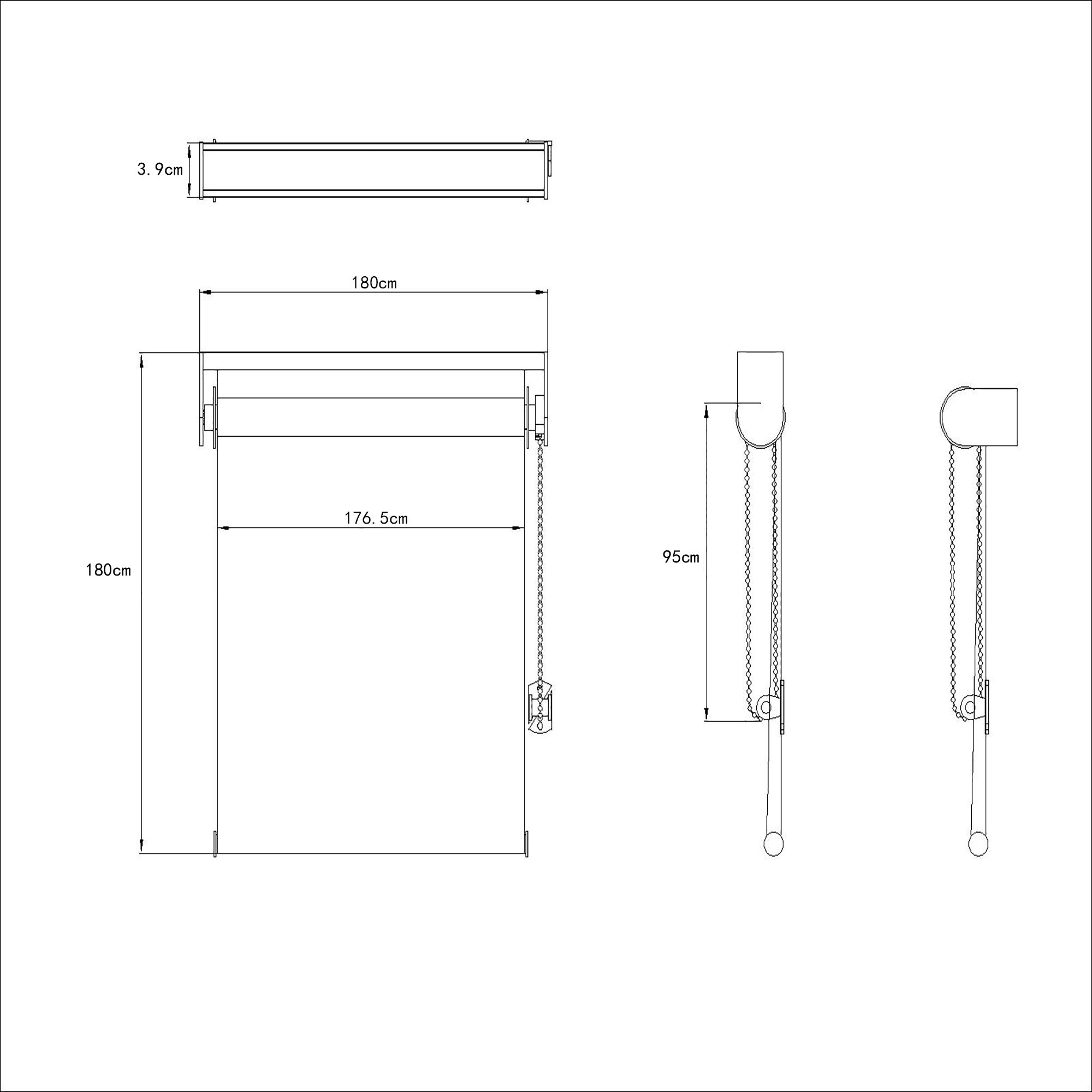 Elin Corded White Striped Day & night Roller blind (W)180cm (L)180cm