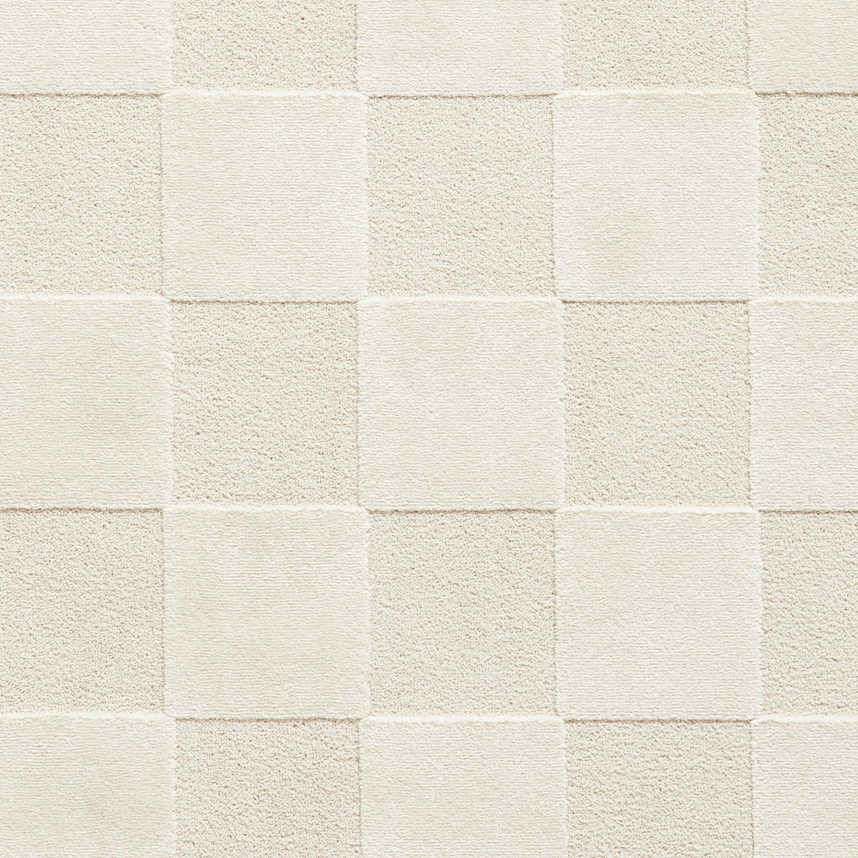 Elio Beige Checkerboard 3D effect Medium Rug, (L)170cm x (W)120cm
