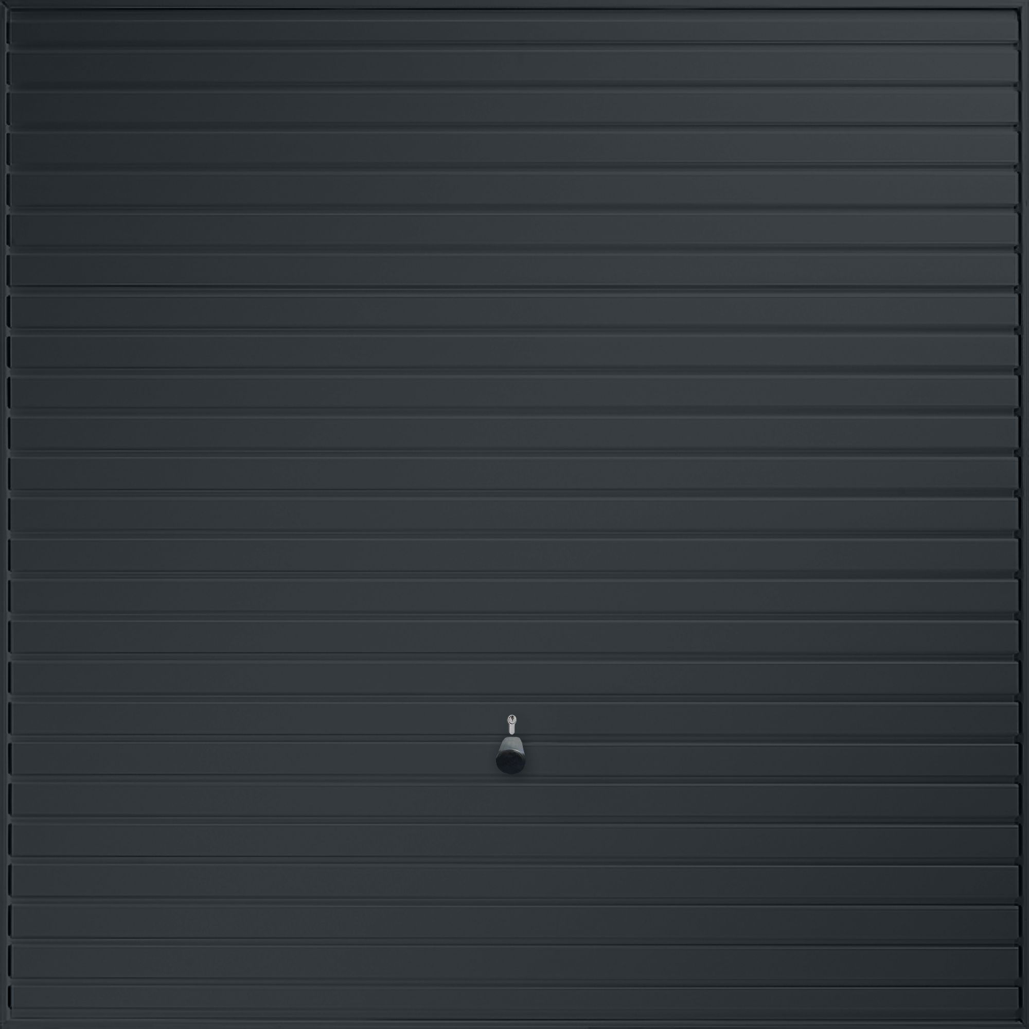 Elizabethan Horizontally ribbed Up & over Anthracite grey Canopy Garage door, (H)2194mm (W)2399mm (T)40mm