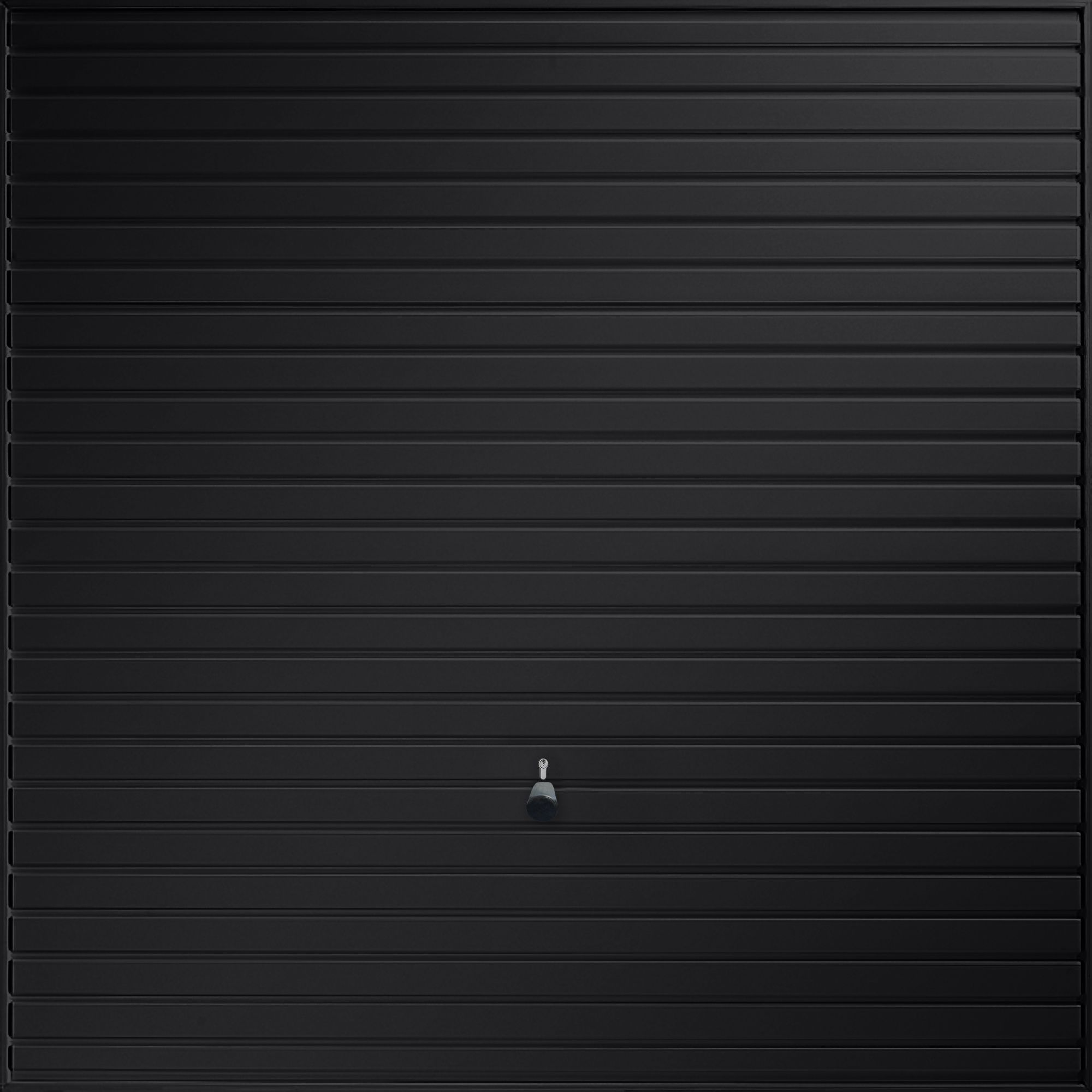 Elizabethan Horizontally ribbed Up & over Black Retractable Garage door, (H)2039mm (W)2274mm (T)40mm