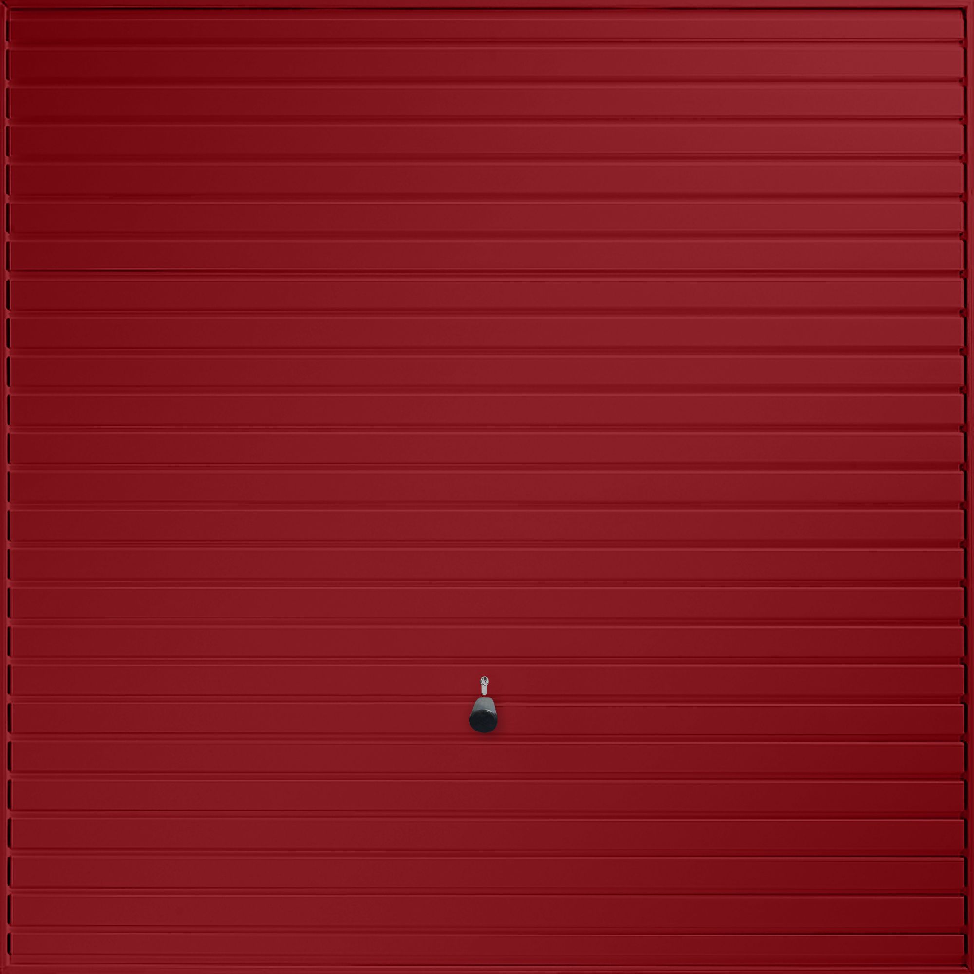 Elizabethan Horizontally ribbed Up & over Ruby red Canopy Garage door, (H)2039mm (W)2424mm (T)40mm