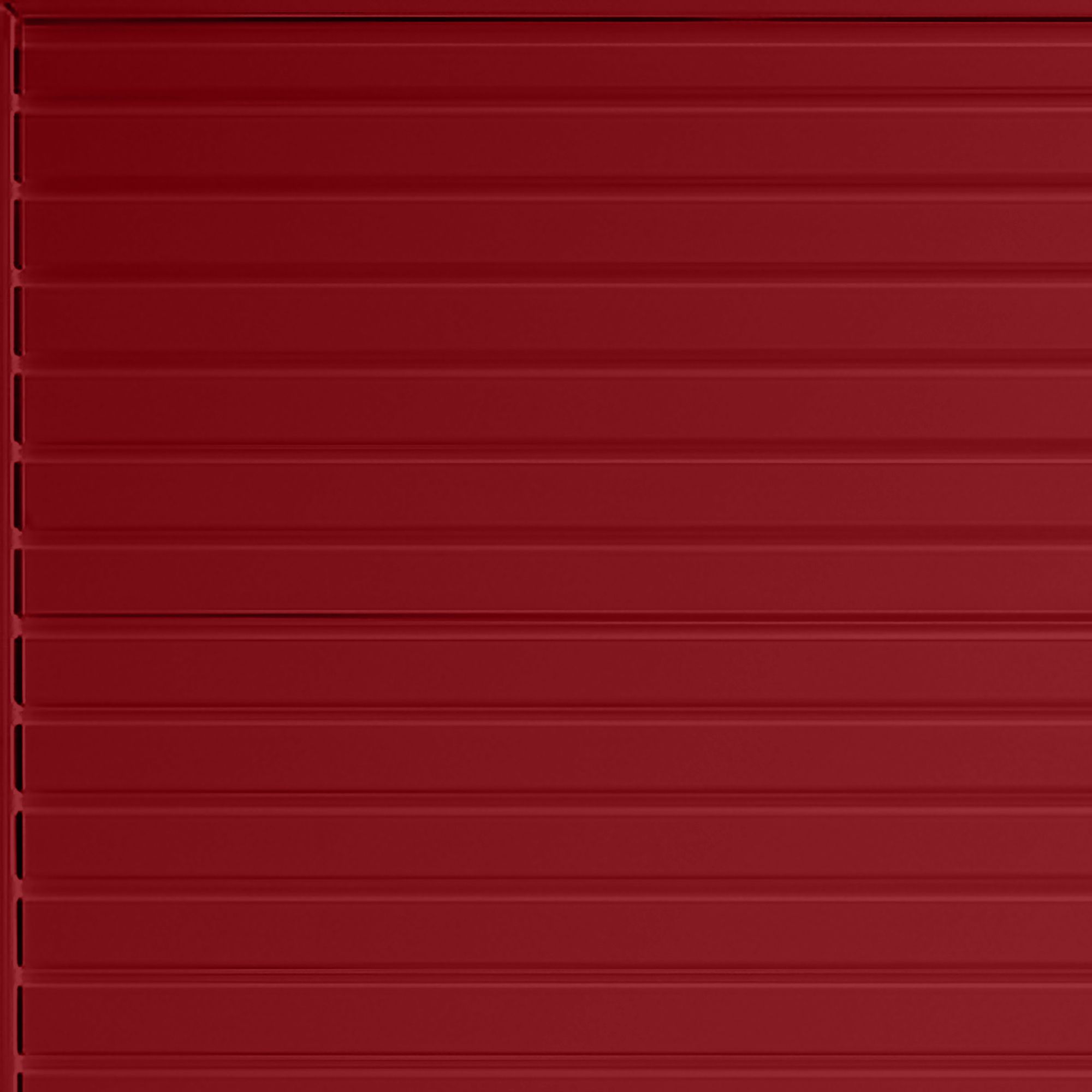 Elizabethan Horizontally ribbed Up & over Ruby red Canopy Garage door, (H)2039mm (W)2424mm (T)40mm