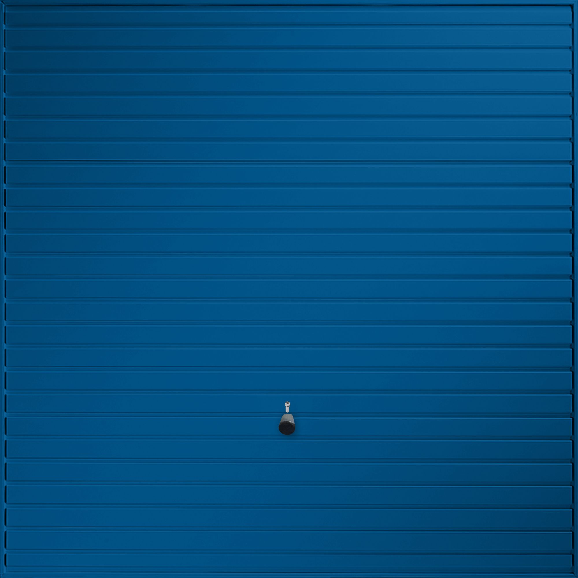 Elizabethan Horizontally ribbed Up & over Signal blue Canopy Garage door, (H)2194mm (W)2399mm (T)40mm