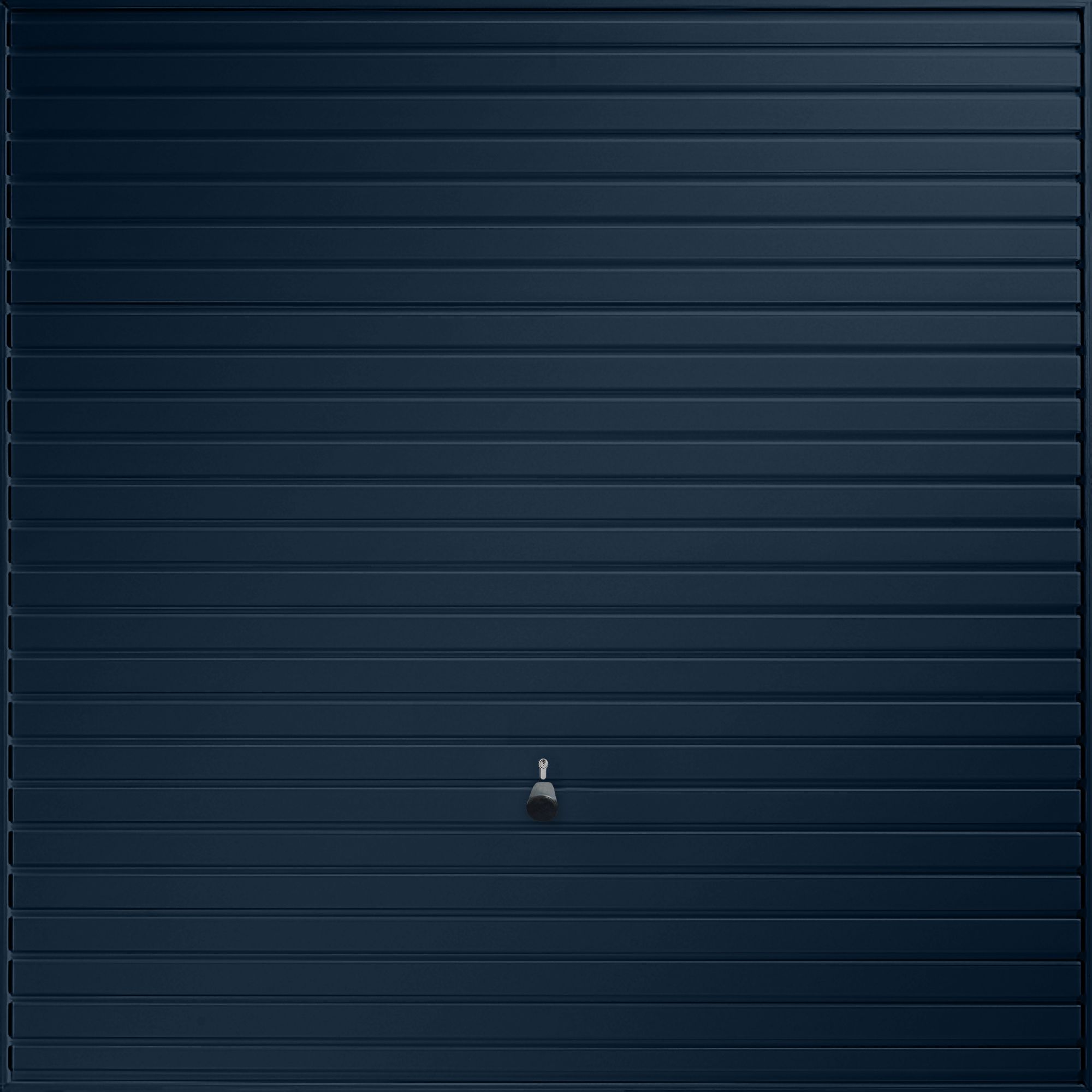 Elizabethan Horizontally ribbed Up & over Steel blue Canopy Garage door, (H)2039mm (W)2274mm (T)40mm