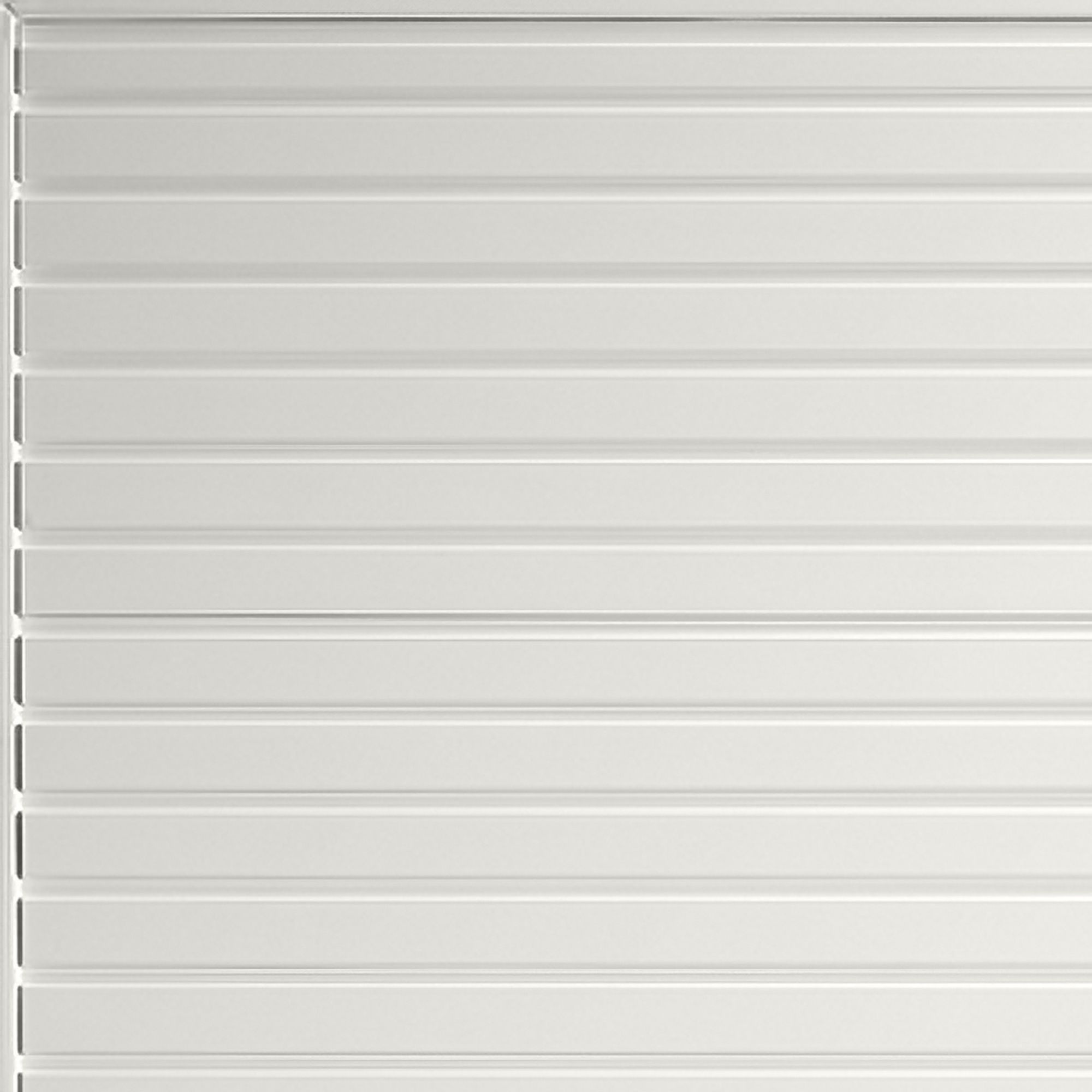 Elizabethan Horizontally ribbed Up & over White Canopy Garage door, (H)2039mm (W)2274mm (T)40mm