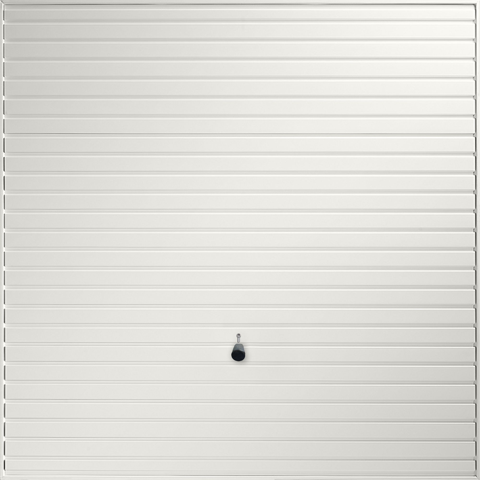 Elizabethan Horizontally ribbed Up & over White Canopy Garage door, (H)2194mm (W)2274mm (T)40mm
