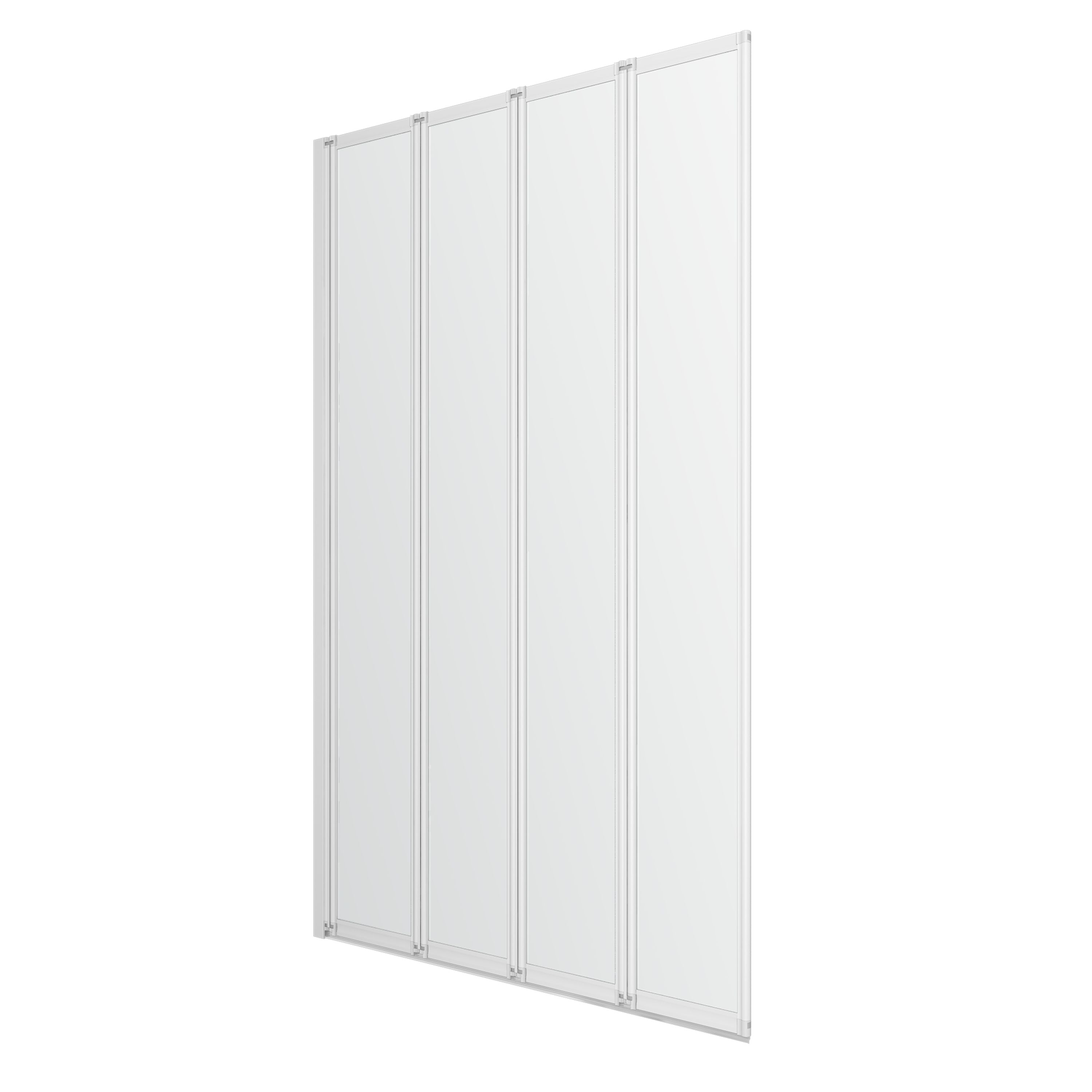 Ellsi Neo Folding 4 panel Clear glass White Bath screen, (W) 840mm (H) 1400mm