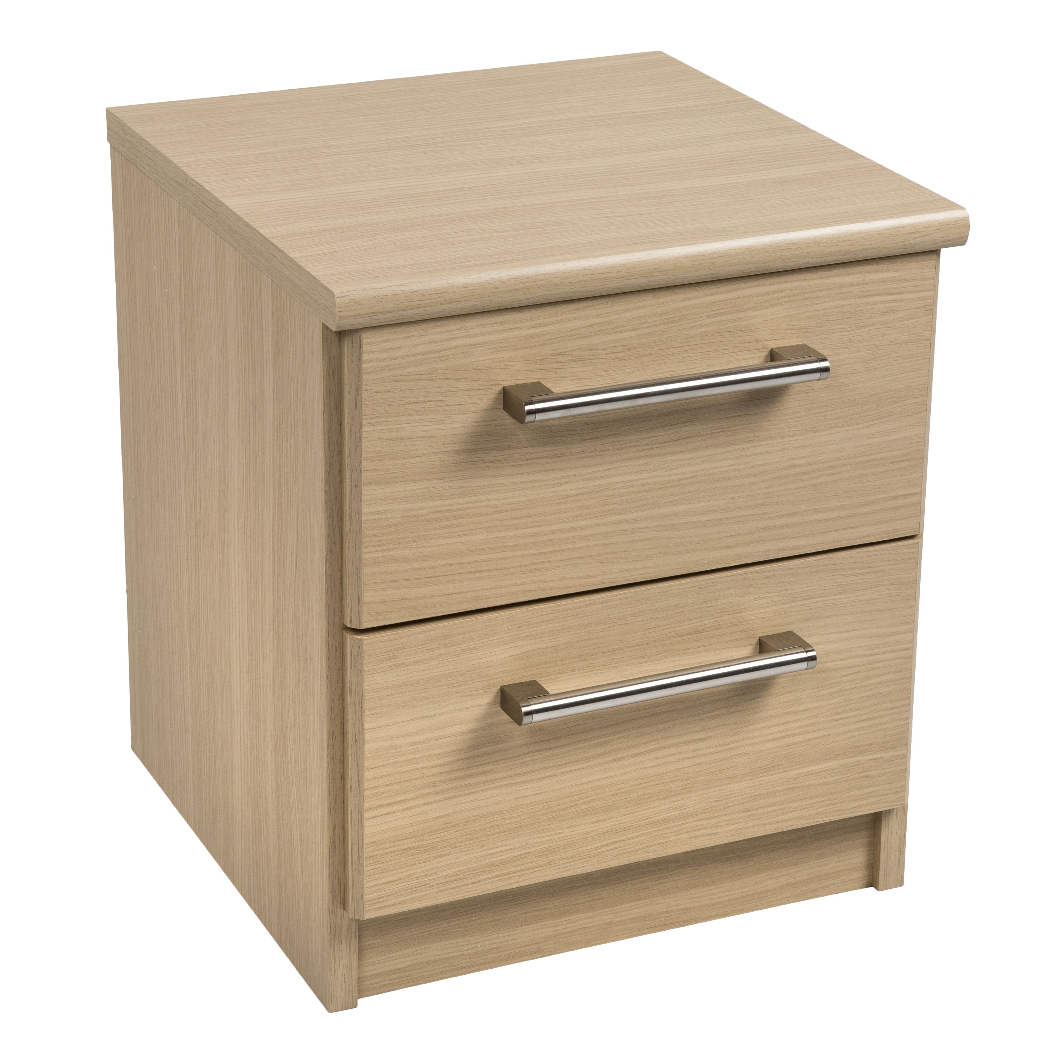 Beech effect store bedside table