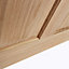 Elveden 4 panel 2 Lite Frosted Glazed Oak veneer Internal Tri-fold Door set, (H)2035mm (W)2374mm
