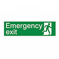 Emergency exit Self-adhesive labels, (H)125mm (W)400mm