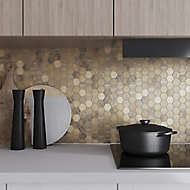 Enaide Copper Metal effect Stainless steel Mosaic tile sheet, (L)296mm (W)299mm