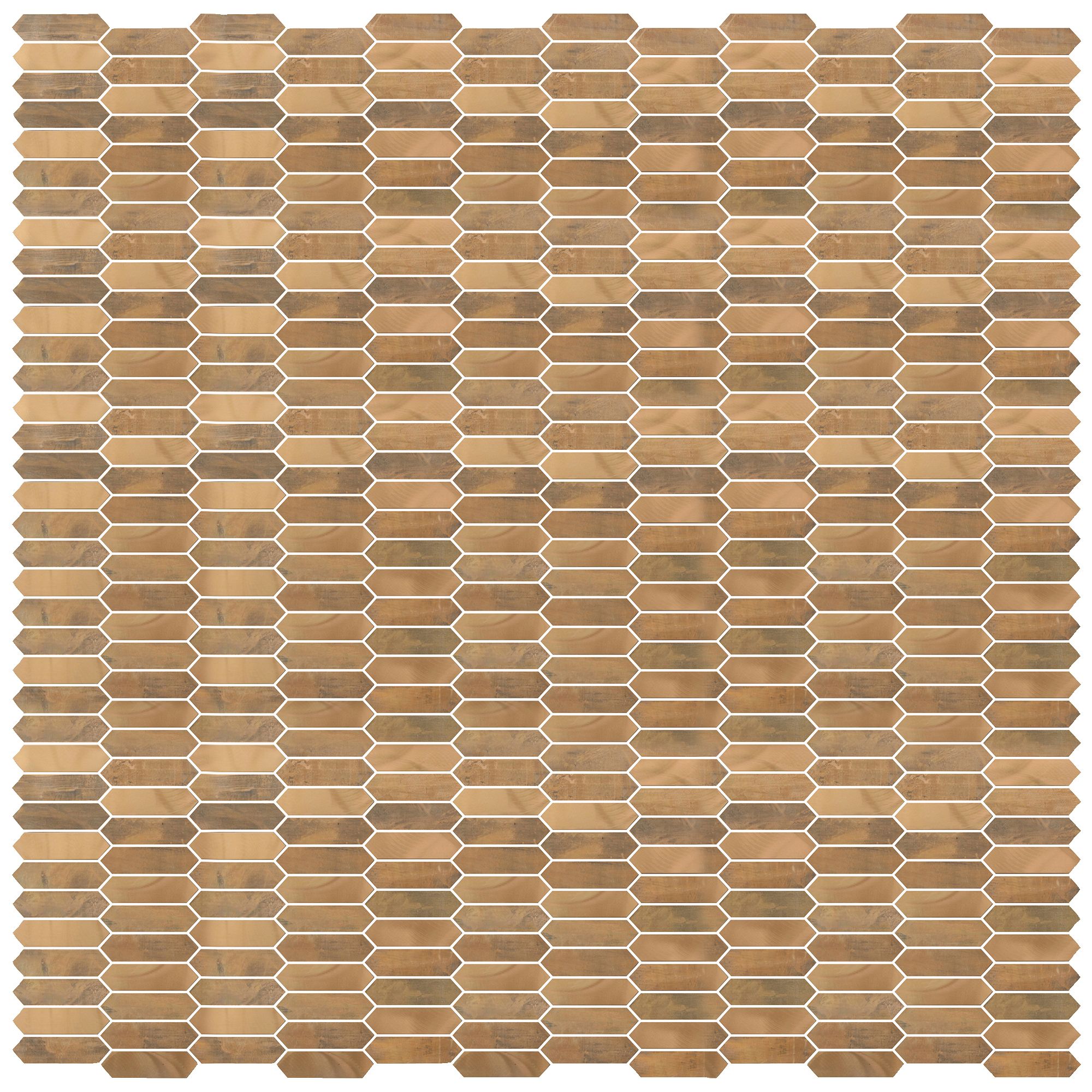 Enaide Copper Metal effect Stainless steel Mosaic tile sheet, (L)330mm (W)282mm